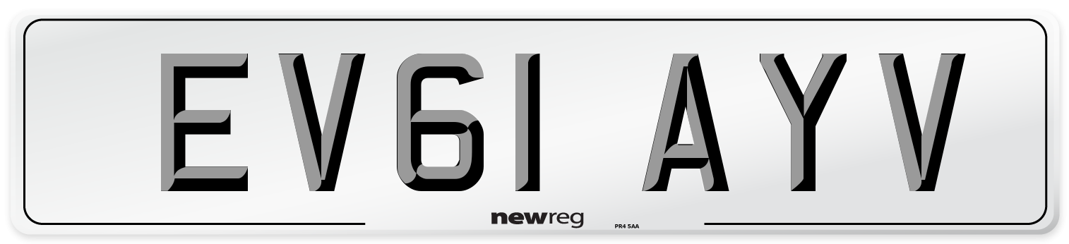 EV61 AYV Number Plate from New Reg